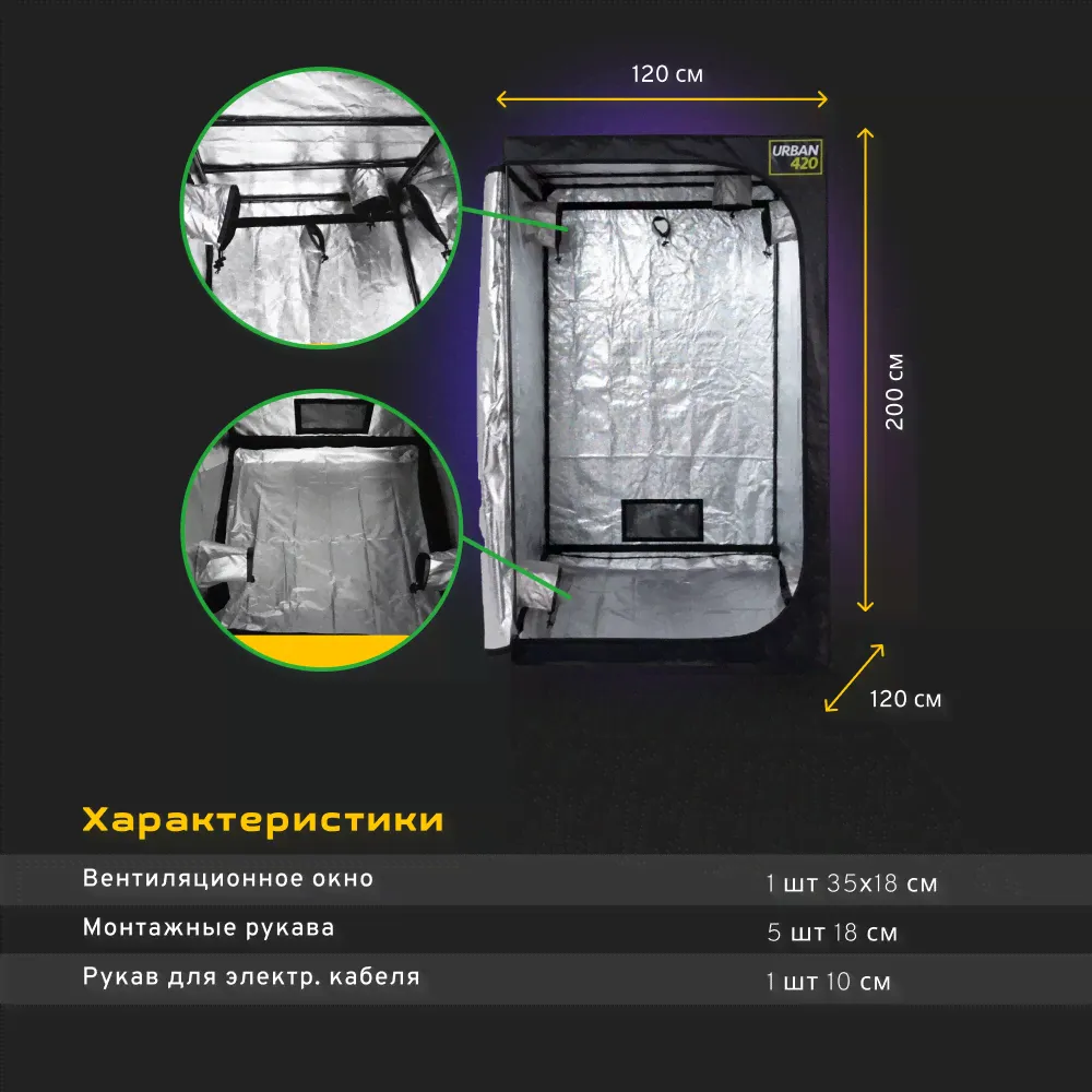 Гроутент Urban 420 Basic 120 120x120x200см-4