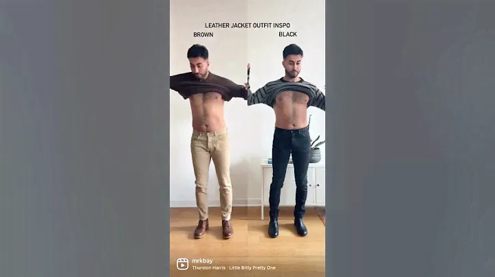 Two leather jacket outfit inspo. Brown vs Black. Which one do you prefer? #mensfashion