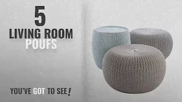 Top 10 Living Room Poufs [2018 ]: Keter 3-piece Cozy Urban Knit Furniture Set, Compact